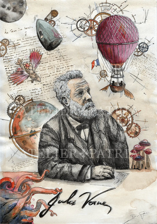 Affiche Jules Verne - Atelier Patria